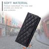 For iPhone 14 Leather Case Rhombus Grid Pattern Phone Wallet Cover