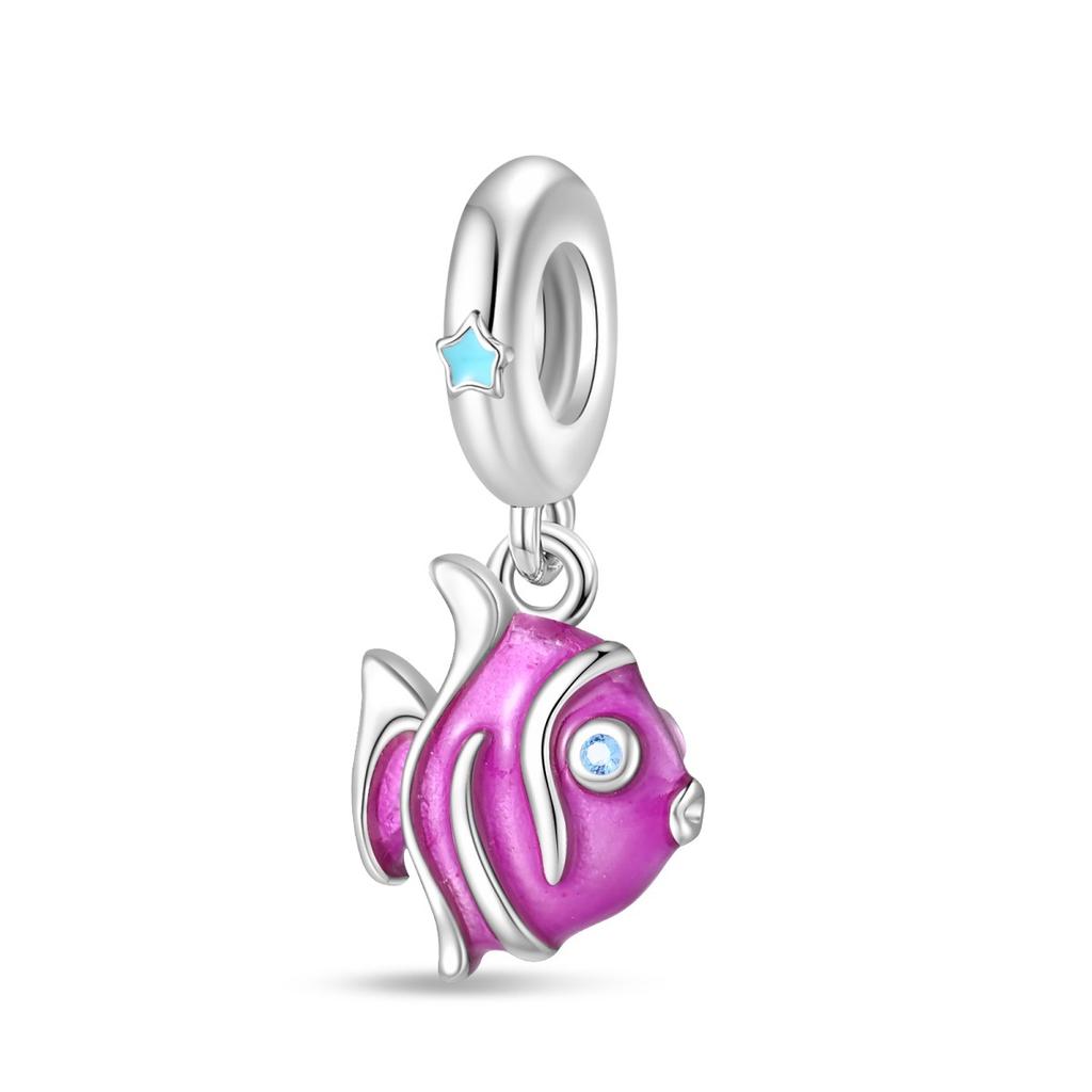 Ocean Style 925 Silver Turtle Seahorse Pendant Beaded Bracelet DIY Jewelry Making Accessories