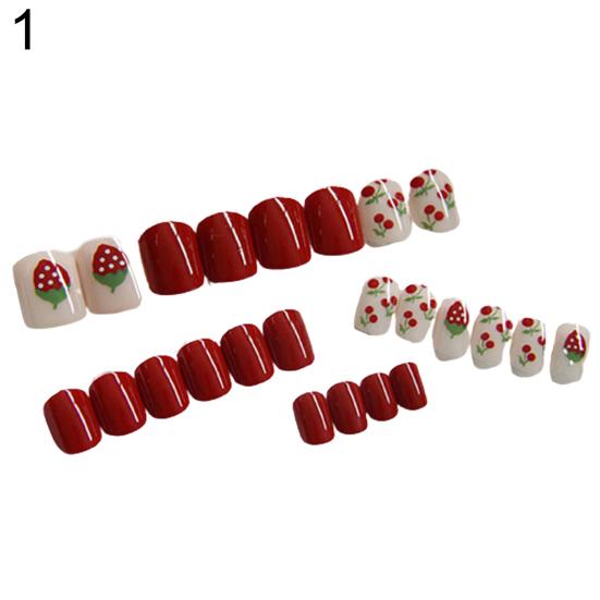 Buy Nail Art 24Pcs Selfadhesive Waterproof Full Cover False Nails DIY Stickers Decal Decor
