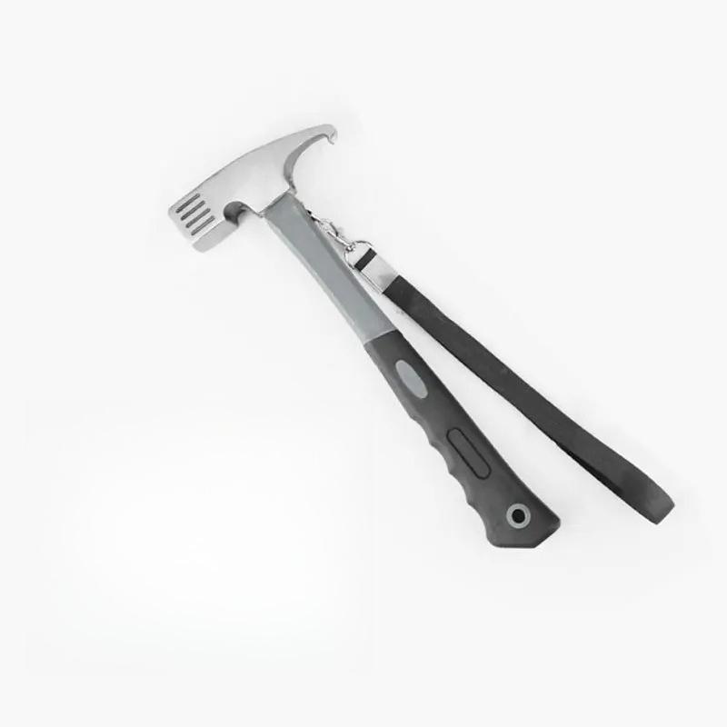 Multifunktionaler Adlerbeilhammer Hochkohlenstoffstahl Schafshornhammer Nagelzieher Geeignet für Zeltplane Befestigung
