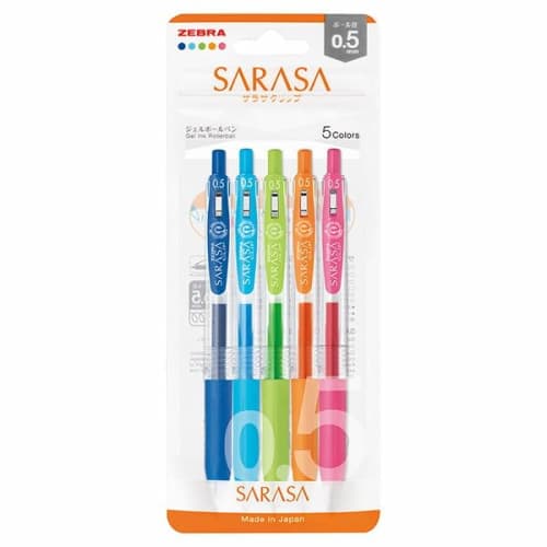 Zebra Gel Ballpoint Pen Sarasa Clip 0.5mm 5 Color Set N JJ15-5C-N