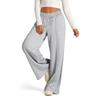 Pantaloni Casual a Gamba Larga con Coulisse in Vita Media Monocolore Moda Donna Autunno Inverno Dritti Taglie Forti Pantaloni Eleganti Tasca Pantaloni Larghi Capri 25187