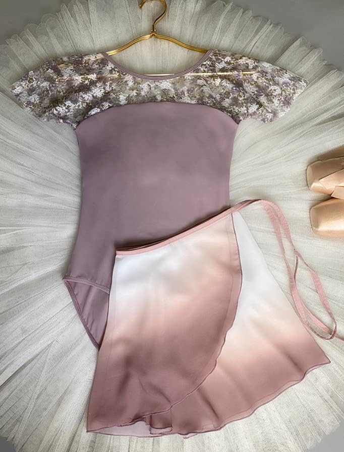 ProDance Dark Blue Stylish Fabric Short Sleeve Ballet Leotard PLHA019MA Dark Purple/Dark Half-Cup (L, Purple)