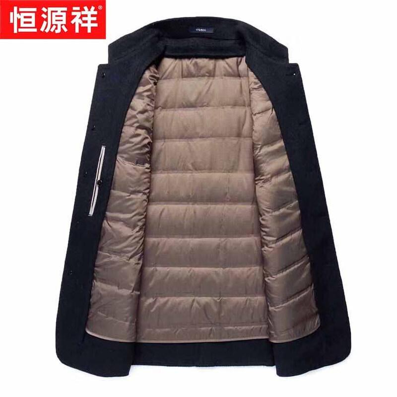 Men's Thickened Wool Blend Stand-Collar Winter Coat