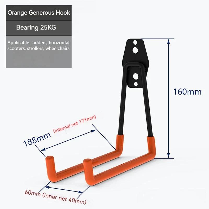 ZEXEF 1PC Heavy Duty Metal Garage Hook Organizer Wall Mount Bike Hanger Hooks Anti-slip Storage Hook for Ladders Garden Tool