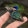 Tibetan Turquoise Handmade Copper Wire Wrap Jewelry Pendant 3.07" j1y92