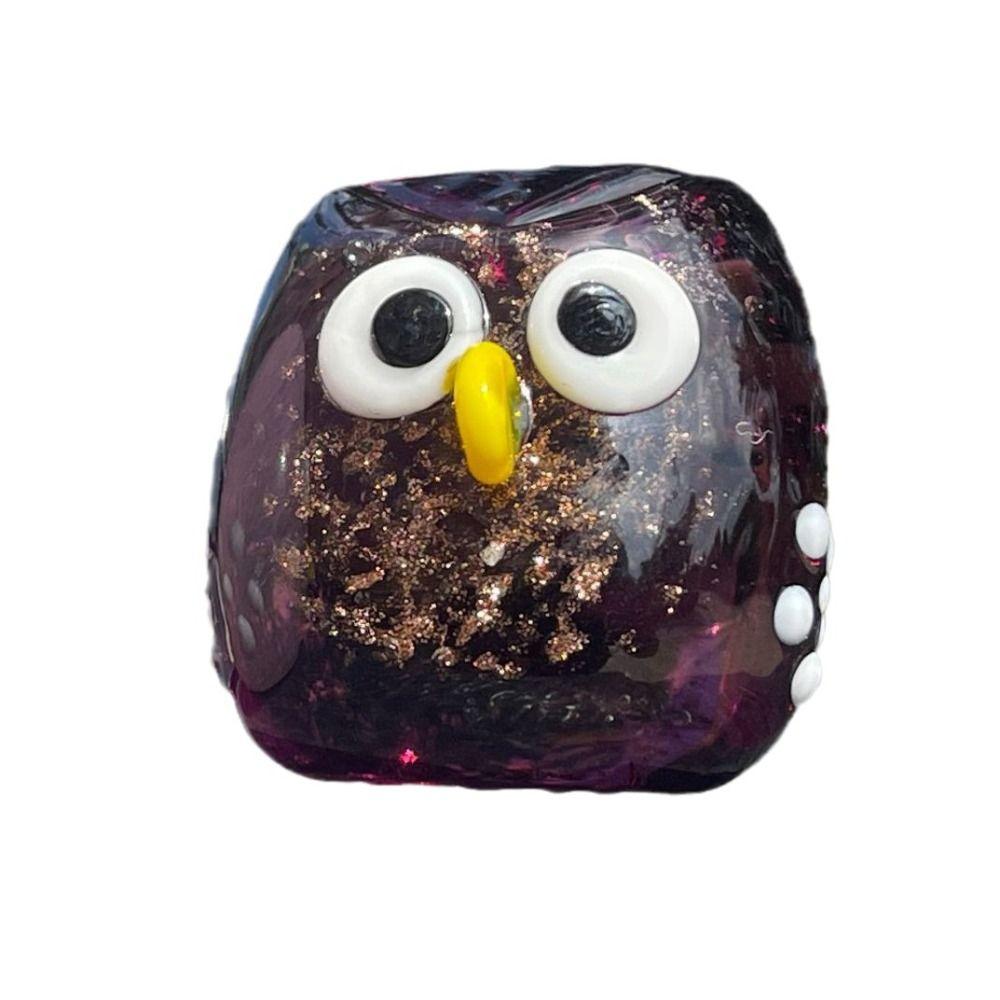 Exquisite Cute Small Owl Ornaments Table Decor Animal Owl Crafts Glass Sculpture Owl Figurines Desktop