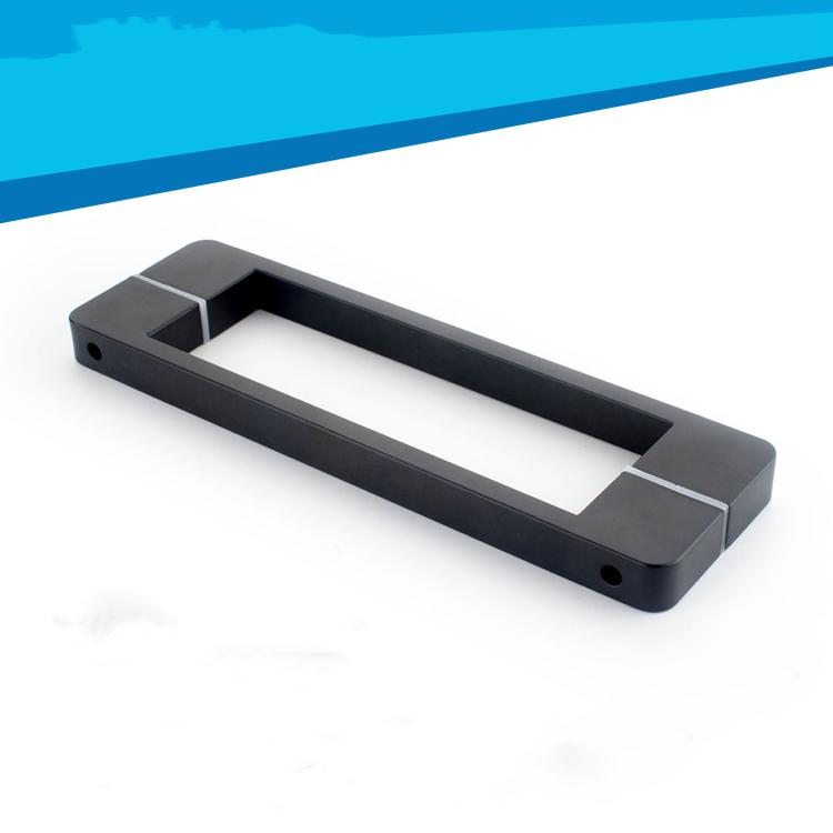 Shower Room Handle Glass Door Handle Stainless Steel Square Dumb Black 300 Mm Hole Bilateral Handle