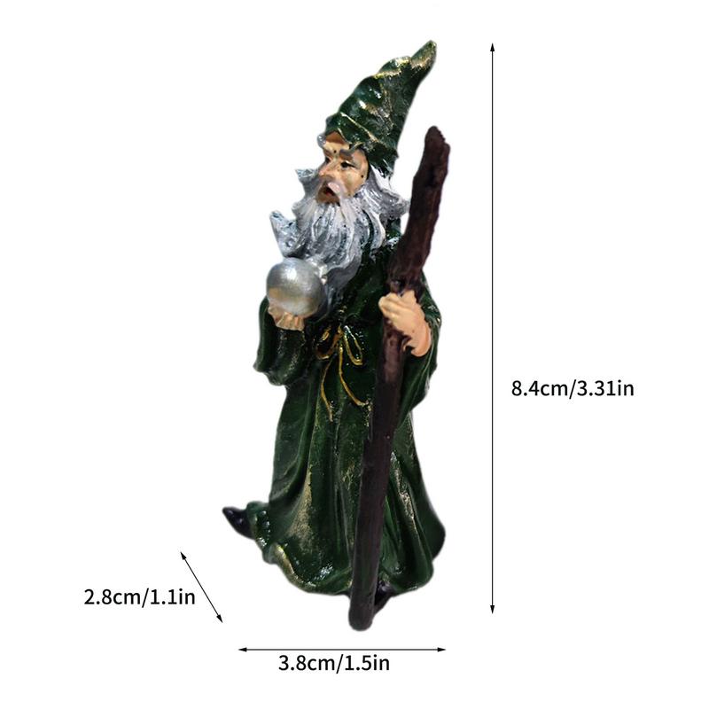 Wizard Witch Statue Sand Desktop Resin Ornaments Halloween Decoration Table Figurine Sand Ornaments Gifts for Indoor Home Decor