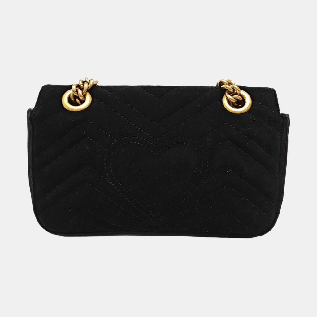 [Usato] Borsa a tracolla mini GG Marmont Serie Logo Vintage Trapuntata in Velluto con Catena - Ottimo #P6DIDQ