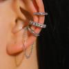 3Pcs Fashion Rhinestone Decor Ear Cuff Earrings for Woman Exquisite Metal Multi-Layer U-Shaped 2026 New Arrival Ear Clip Jewelry