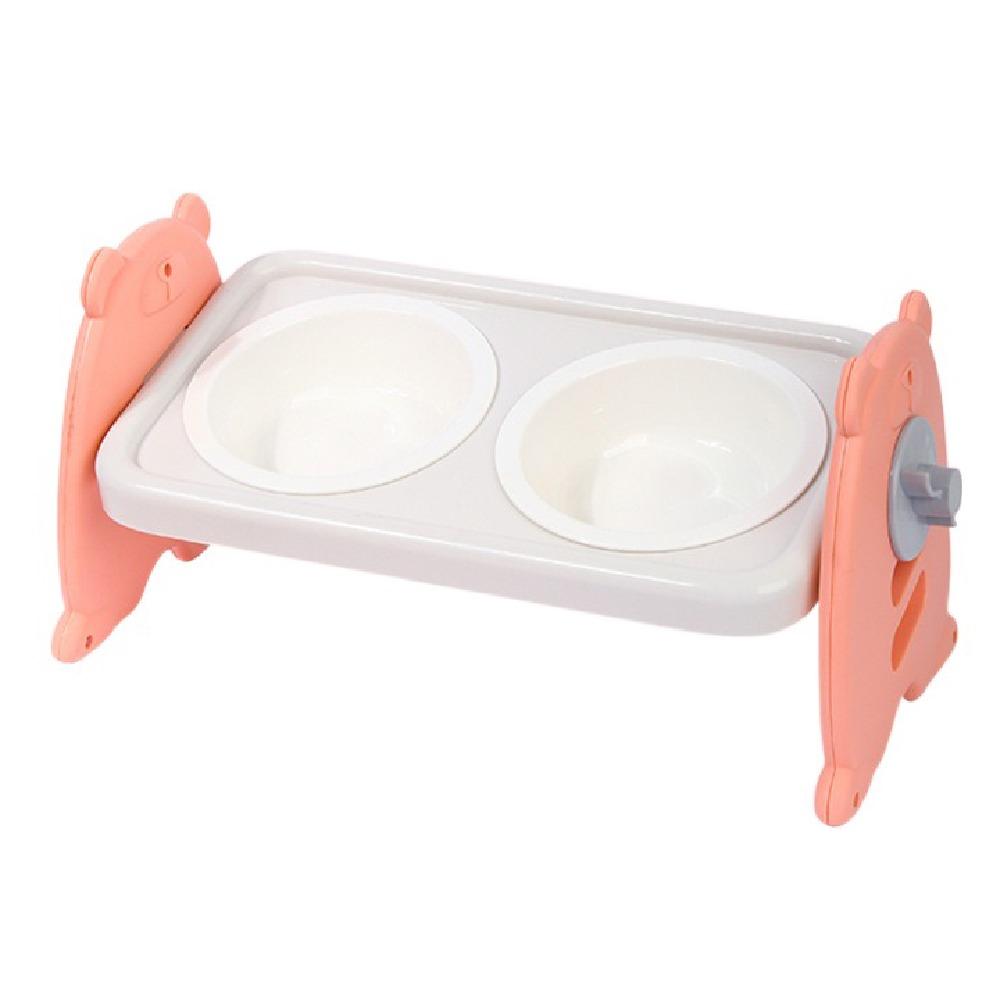 

15 ° Slant Pet High Footed Bowl Non-Slip Elevated Pet Feeder Bowl Wet Dry Food Pink Style A