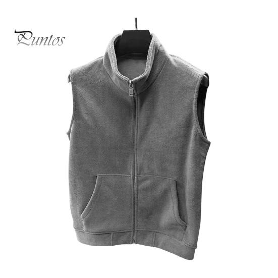 

Мужской жилет из флиса с карманами, воротником-стойкой, без рукавов, застежкой-молнией, мягкий теплый базовый жилет 3XL темно-серого
