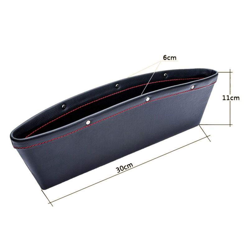 2x PU Leather Catch Catcher Box Caddy Car Seat Gap Slit Pocket Storage Organizer