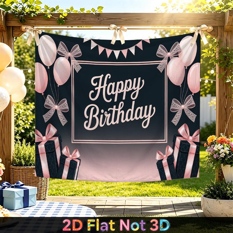 Party Backdrop Birthday Pink Photo Booth Background Front Door Decor