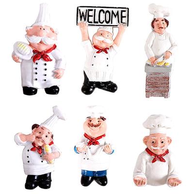 3D Resin Chef Cook Bread Refrigerator Magnet Fridge Home Kitchen Decoration Accessories Travel Souven