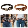 Pu Leather Inlaid Gold Mushroom Stud Belt Metal Buckle Dress Waistband Jeans Belt  Women's