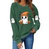 Women's fashionable and casual Halloween print pullover hoodie