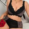 Europeisk og Amerikansk Pluss Størrelse Sexy Justerbar BH Push Up og Side Brystkontroll BH Sett