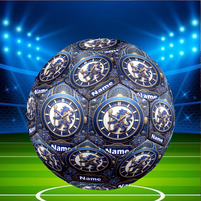 Custom Name Personalized Chelsea Football Club Print Size 5 Soccer Ball Training & Match Football, for Team, Kicking, Gift for Football Enthusiasts