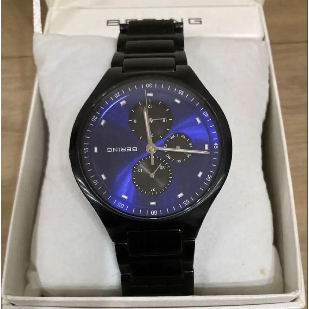 Used Good condition BERING blue dial quartz wristwatch