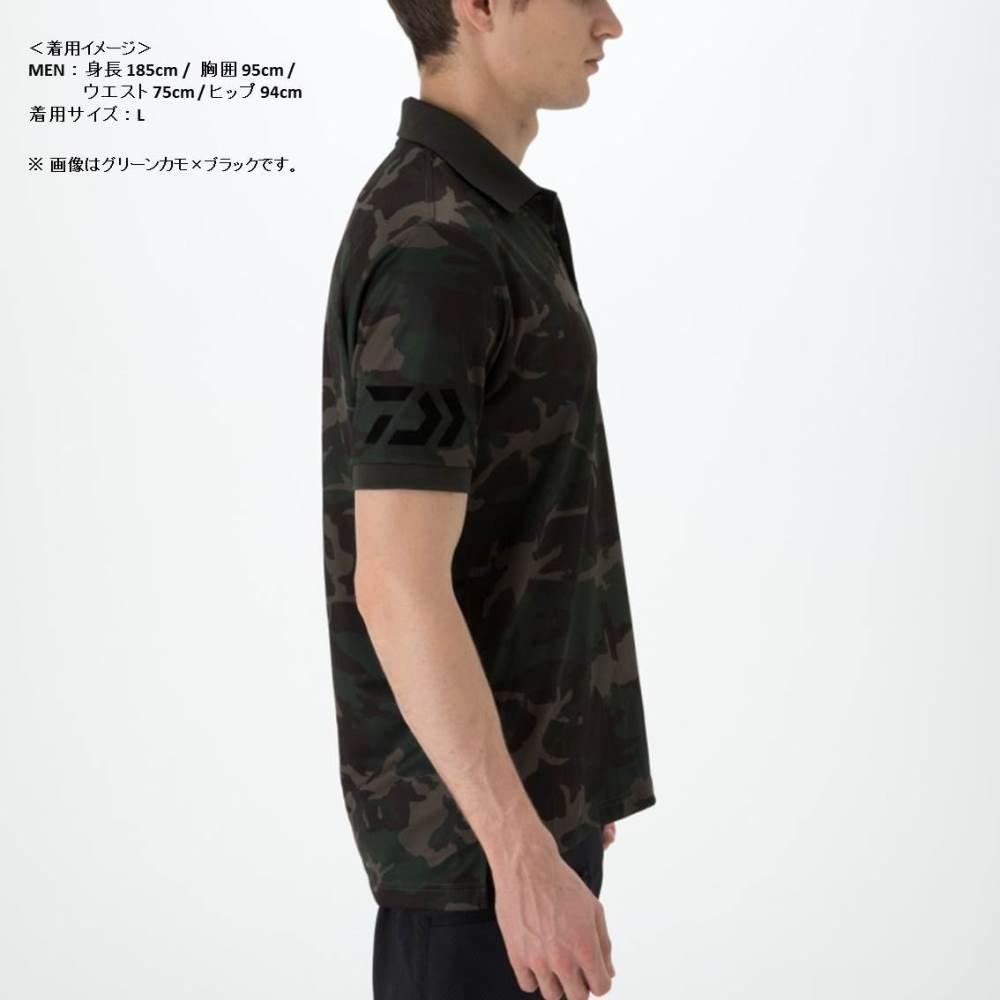Daiwa Short Sleeve Polo Shirt Black X White S DE-7906