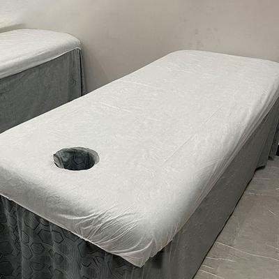 10 Stück Bettdecke Salon Schönheit Vliesstoff Atmungsaktiv Spannbettlaken Offene Öffnung Bettbezug Spa Bettlaken Massage Einweg Weich