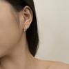 Dylam Luxury Geometric S925 Silver Jewelry 18K Gold Plated Earring Cz Zirconia Double Layer Hoops Hook Stud Earrings for Women