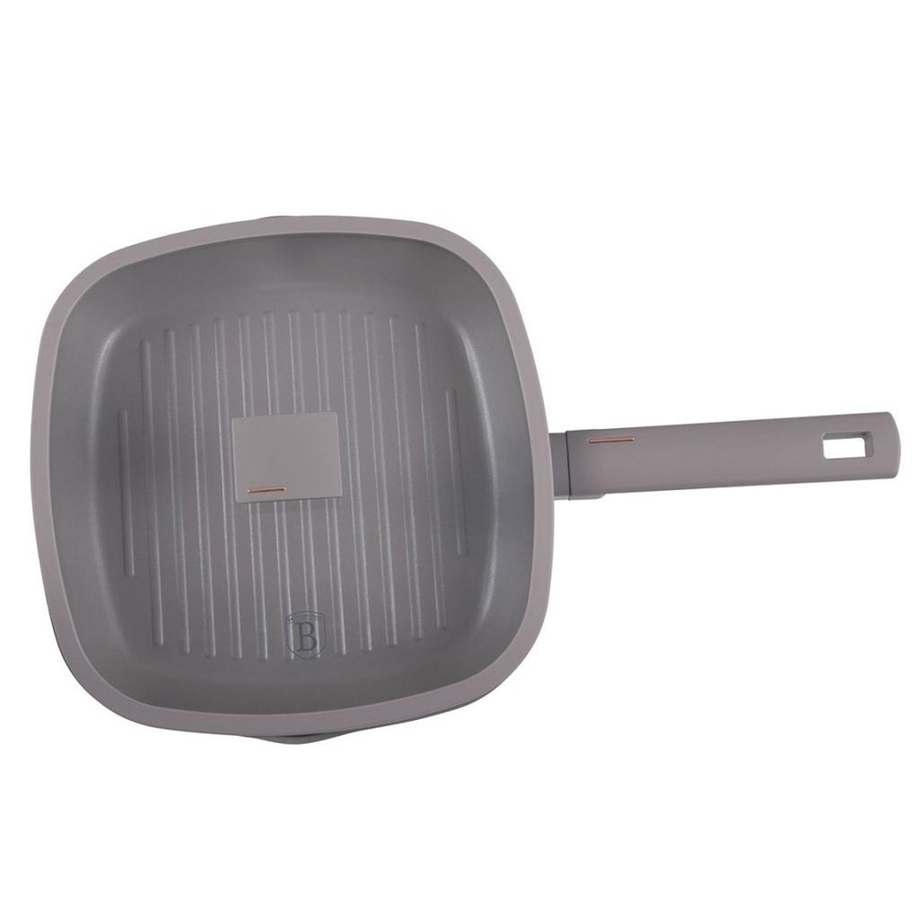 Patelnia grillowa tytanowa z pokrywą 28cm berlinger haus bh-8097 taupe lumarko!
