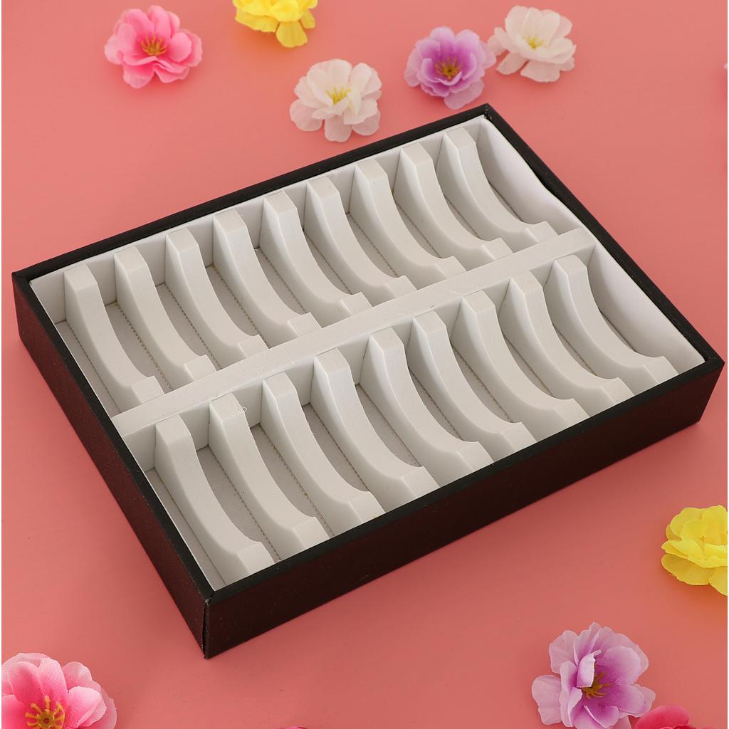 

Лотки для браслетов с 20 прорезями для держателя для ювелирных изделий, черные 24 x 17.5 x 4.5cm белый