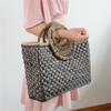Yogodlns Bolso de paja para mujer, nuevo bolso de paja para playa, tejido a mano, Simple, salvaje, para vacaciones de verano, tendencia de viaje, bolso de mimbre informal Retro