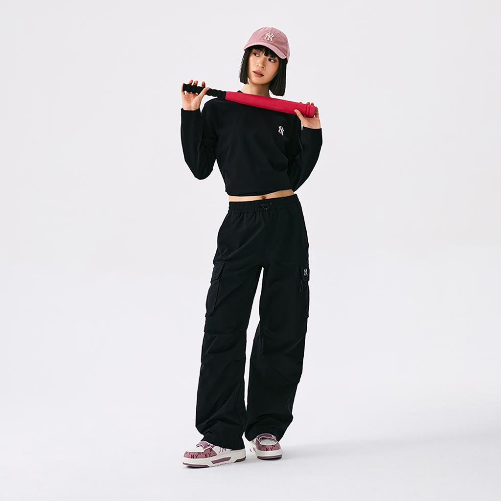 New MLB New York Yankees Basic Collection 25FW Knitted Sweatpants Unisex Black 3AWPB0454-50BKS