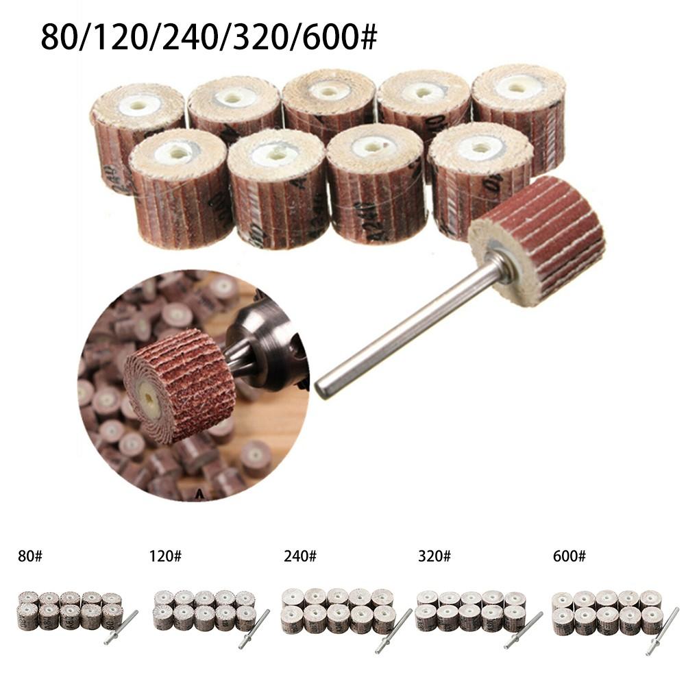 10Pcs 12mm Flap Wheel Sandpaper Sanding Disc Grinding 80600 Grit