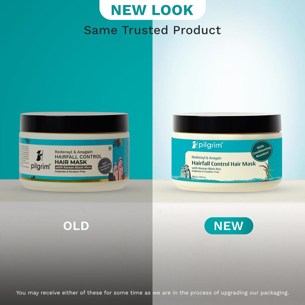 Pilgrim Redensyl & Anagain Hairfall Control Hair Mask With Black Rice For Thicker Fuller Hair 200 G Unisex Care