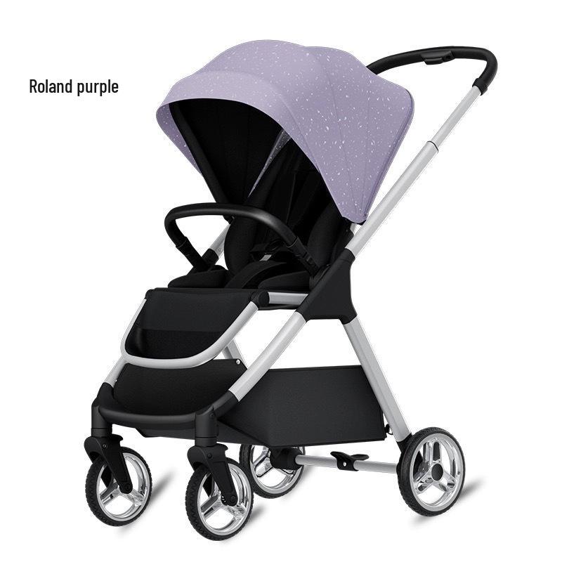 

Lightweight Foldable Baby Stroller Pram, Two-Way Design for Newborns and Children, High Landscape, Sit or Lie Position.