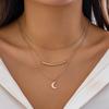 Simple plain circle smooth surface personalized round tube necklace versatile stacked wearing metal wind snake bone chain necklace