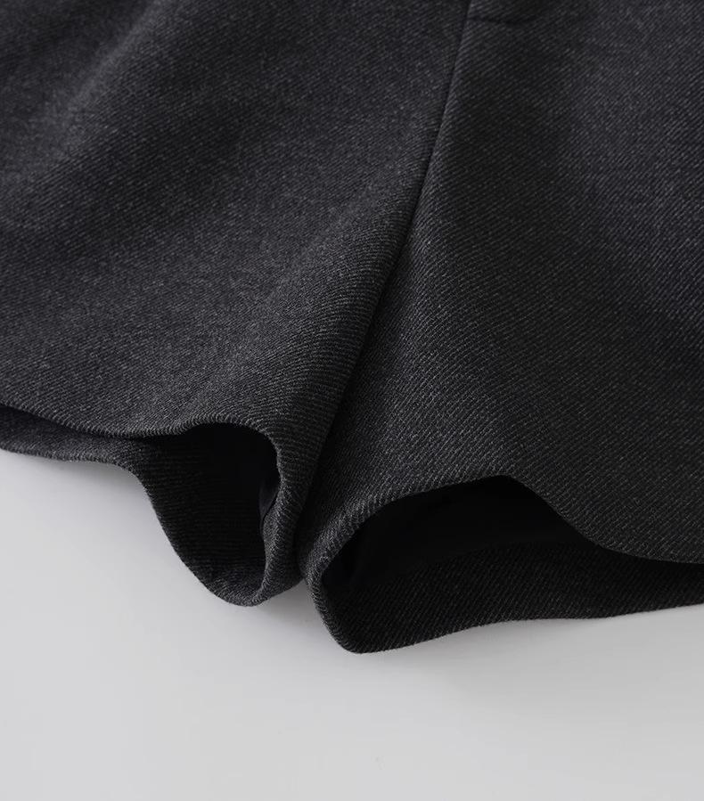 Plus Size Women's High Waist Woolen A-Line Shorts - Autumn/Winter Slimming Wide-Leg Pants