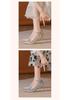 New Black Crystal Sequin Pearl Bow High Heels Wedding Shoes