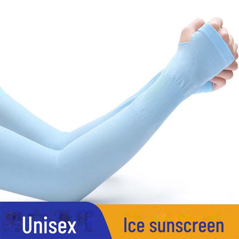 

Солнцезащитные рукава из ледяного шелка для мужчин и женщин - Прохладные, устойчивые к УФ-лучам для езды на велосипеде и занятий спортом на открытом воздухе, для летнего использования. Fingerless синий
