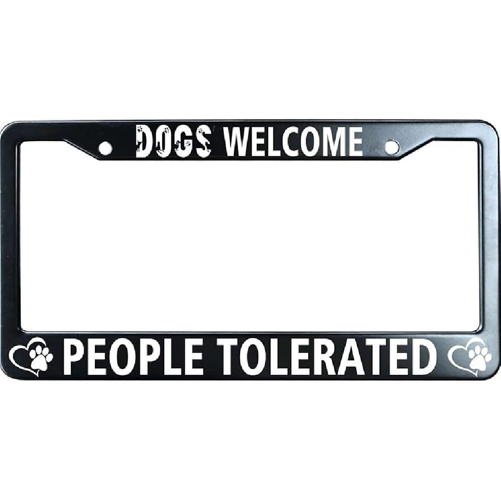 Tell Your Cat I Said Pspspsps Matte Black License Plate Frame Cover for Men/Women, Heavy Duty Stainless Steel Auto Car Tag Frame with 2 Holes & Free