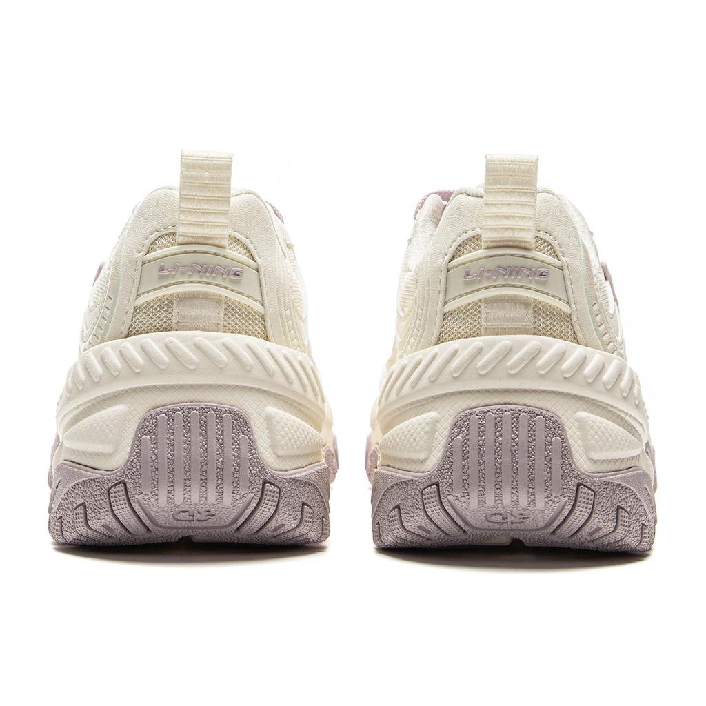 New LiNing Brown Sugar Slip Resistant, Abrasion Resistant, Breathable Low Top Casual Shoes Women's Ecru With Gray AGCV128-3