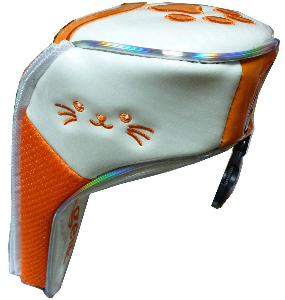 Golf Headcover for Utility Clubs, Paw Print Design with Magnetic Closure (White/Orange, for Utility Clubs)