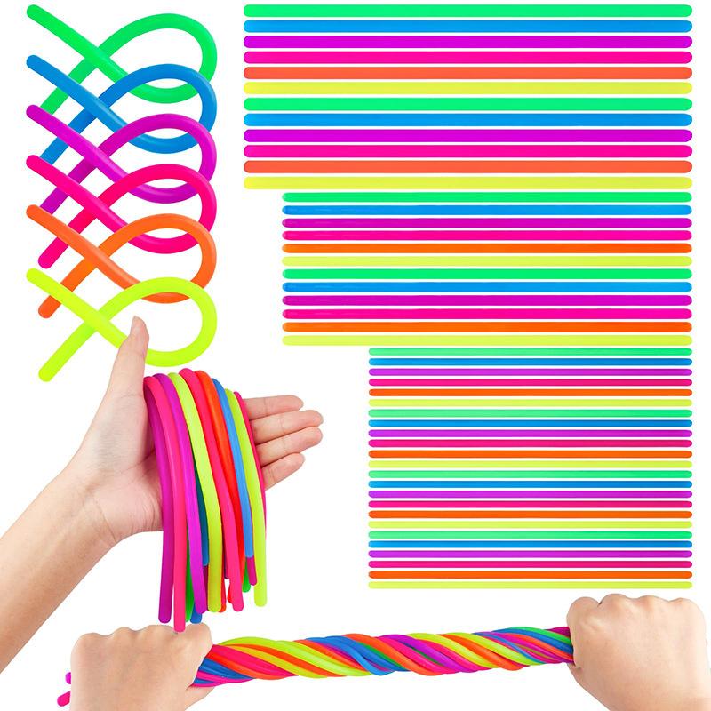 10/30PCS Noodle Pack Stretchy Strings Fidget Toys Silent Fidget Toys Relieve Stress Adult Anxiety Stress Autistic ADD ADHD Toy