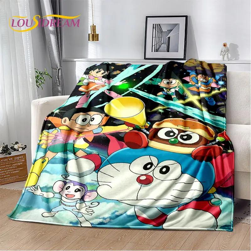 Coperta morbida in peluche cartone animato anime Doraemon, coperta in flanella per soggiorno camera da letto letto divano picnic, copertura calda per bambini