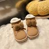 New Girl Snow Boots Warm Plush Winter Shoes for Children Outdoor Versatile Kids Causal Cotton Boots Fashion Sweet Ball Hairball