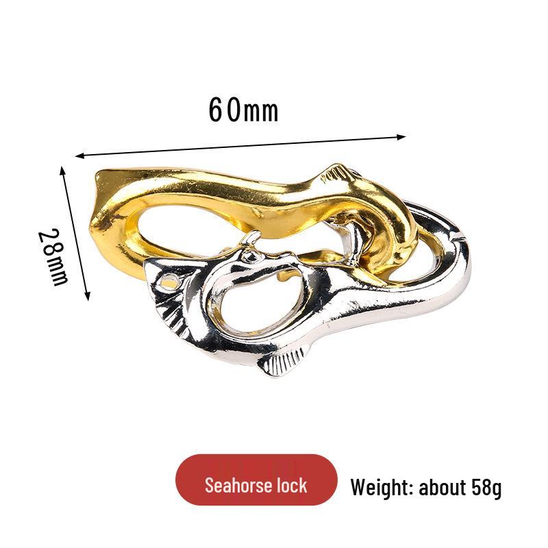 Kongming Lock 9-Link IQ Puzzle - Zinc Alloy Educational Toy for Adults & Kids