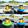 Plastic Cartoon Milk Tea Shop Little Yellow Duck Decor For Car Dashboard Display
