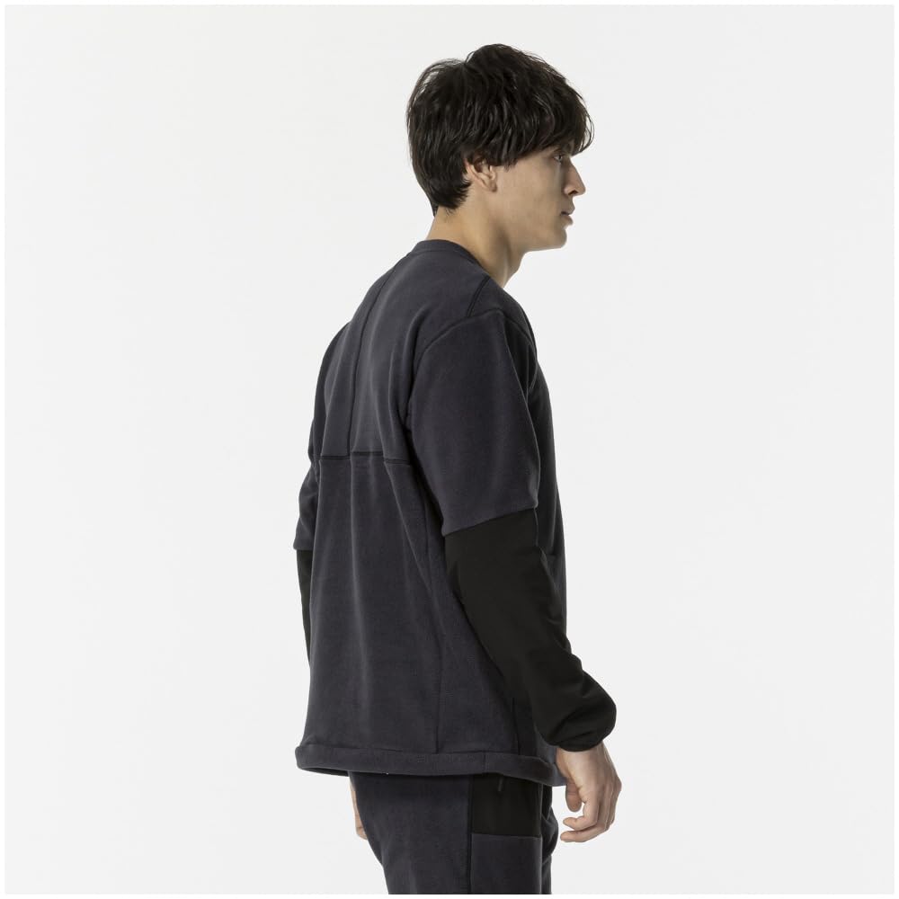 Mizuno Waterproof Fleece Crew Neck Training and 32MCB559 Men's Wear, Water-Repellent Warm, Black,
