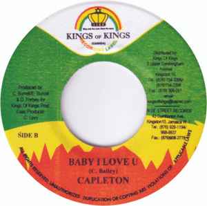 7inch Record CAPLETON & GENIE SLICK - Baby I Love You NONE Kings of Kings Jamaica Reggae, Ska & Dub Used