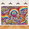 Colorful Hippie Bus Background Banner Bohemian Style Theme Backdrop Supplies Love And Peace Party Decorations Photography Props